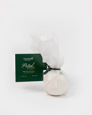 Petal Pop | Bath Bomb (80GM), 100% Vegan- French Rose, Bubbling Mineral Salt, Lemon Extract & Sweet Almond Oil