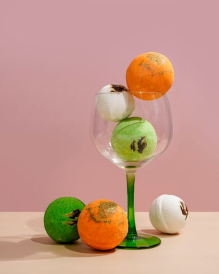 Chamomile Dusk | Bath Bomb (130GM), 100% Vegan- Orange Oil, Chamomile Flower, Sweet Almond Oil, Baking Soda, Citric acid