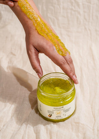 Fruit Bomb | Body Scrub (370gm), 100%Vegan - Vanilla Pod, Tiare Flower, Orange Oil