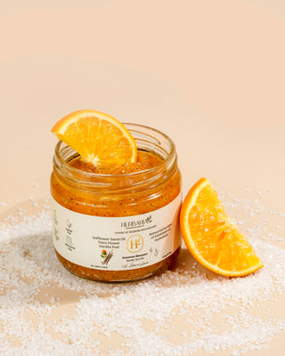 Summer Blossom | Body Scrub (370gm), 100%Vegan - Safflower Seed Oil, Tiare Flower, Vanilla Pod