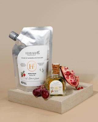 White Floral | BODY OIL (100ml), 100%Vegan - Argan Oil, Grapeseed Oil,Pomergranate Oil & Avocado Oil