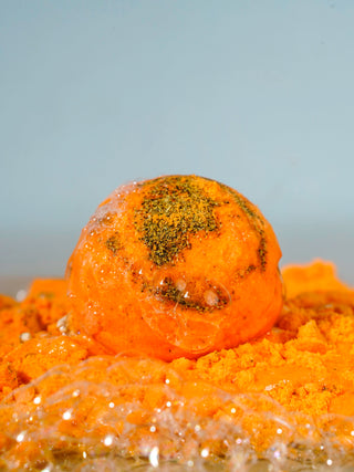 Chamomile Dusk | Bath Bomb (130GM), 100% Vegan- Orange Oil, Chamomile Flower, Sweet Almond Oil, Baking Soda, Citric acid