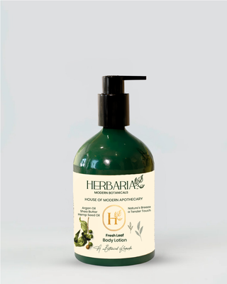 Fresh Leaf | Body Lotion (400ml), 100%Vegan – Argan Oil, Shea Butter, Hemp Seed Oil