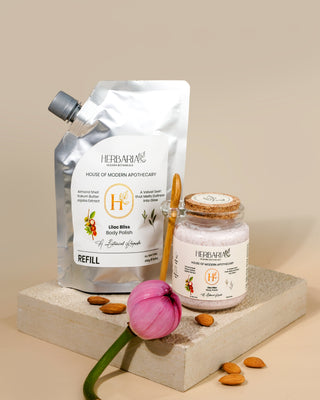 Lilac Bliss | Body Polish (450gm), 100%Vegan - Almond Shell,Kokum Butter, Jojoba Extract