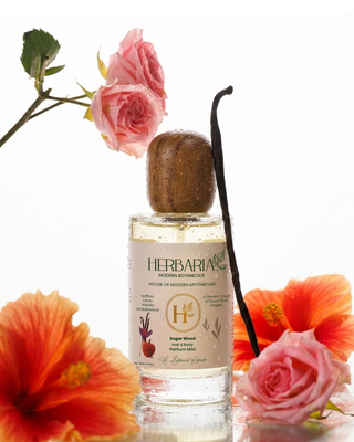 Sugar Wood| Hair & Body Parfum Mist (110ml), 100% Vegan – Saffron, Litchi, Vanilla, Amberwood