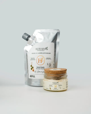 Sweet Peach | Shower Butter - Refill Pack (250gm), 100% Vegan - Shea Butter, Tamanu Oil, Capuaca Butter