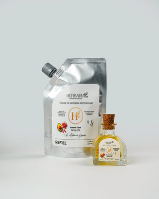 SWEET TART | BODY OIL - Refill Pack (200ml), 100%Vegan - Argan Oil, Grapeseed Oil, Baobab Oil, Pomergranate Oil